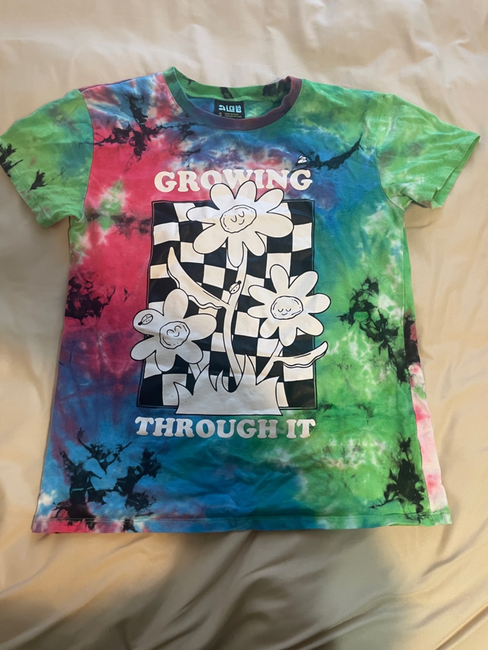 Tie-Dye Graphic Tee - Green, Blue & Pink